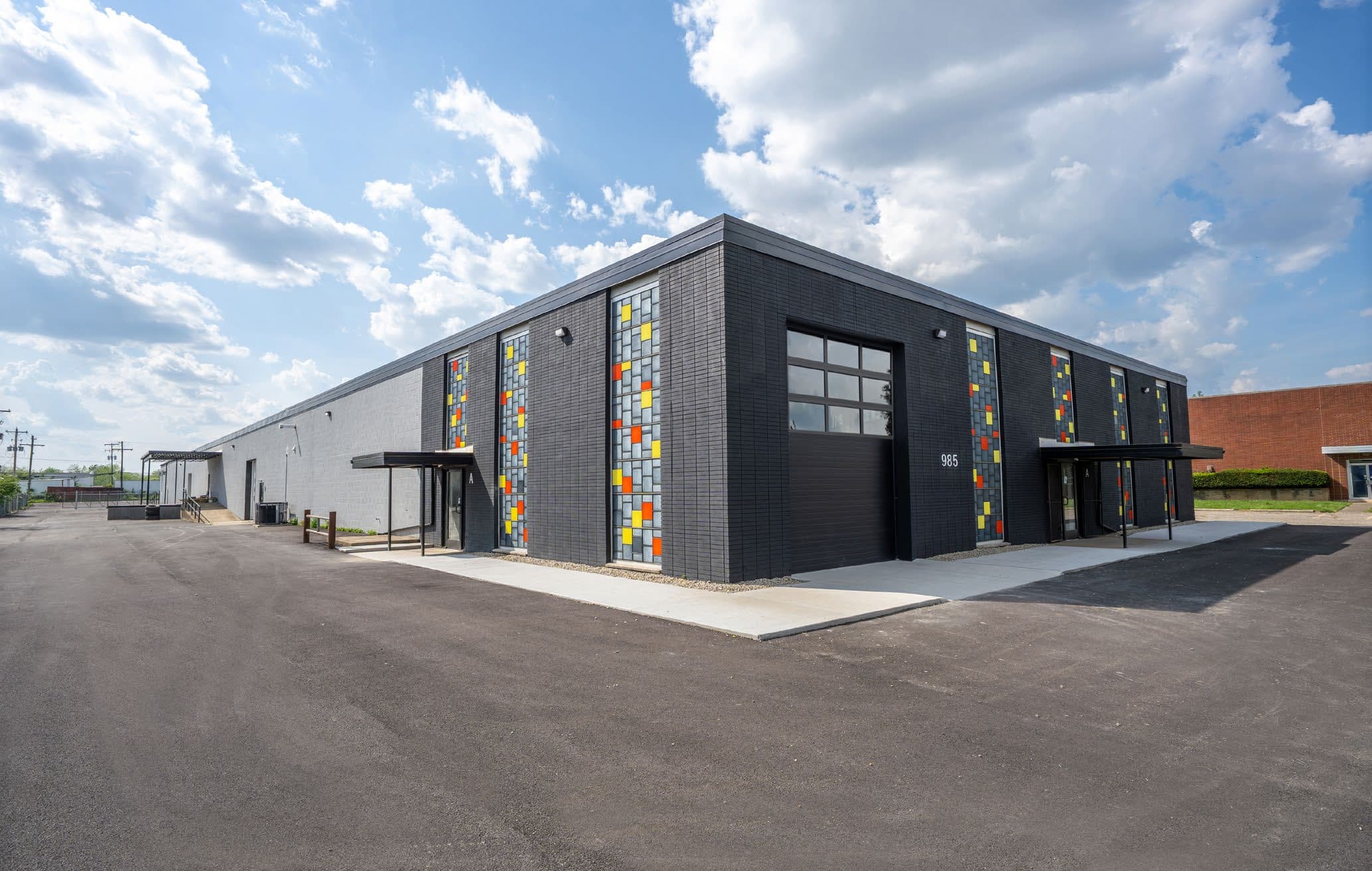 985 Joyce Ave, Columbus OH — renovated industrial warehouse exterior